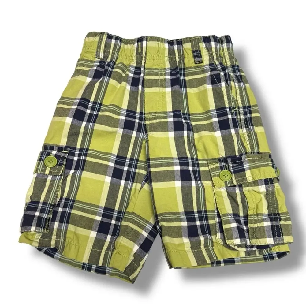 5/$35 ‎ Gymboree Green Plaid Kids Shorts Cargo East Coast Harbor 6